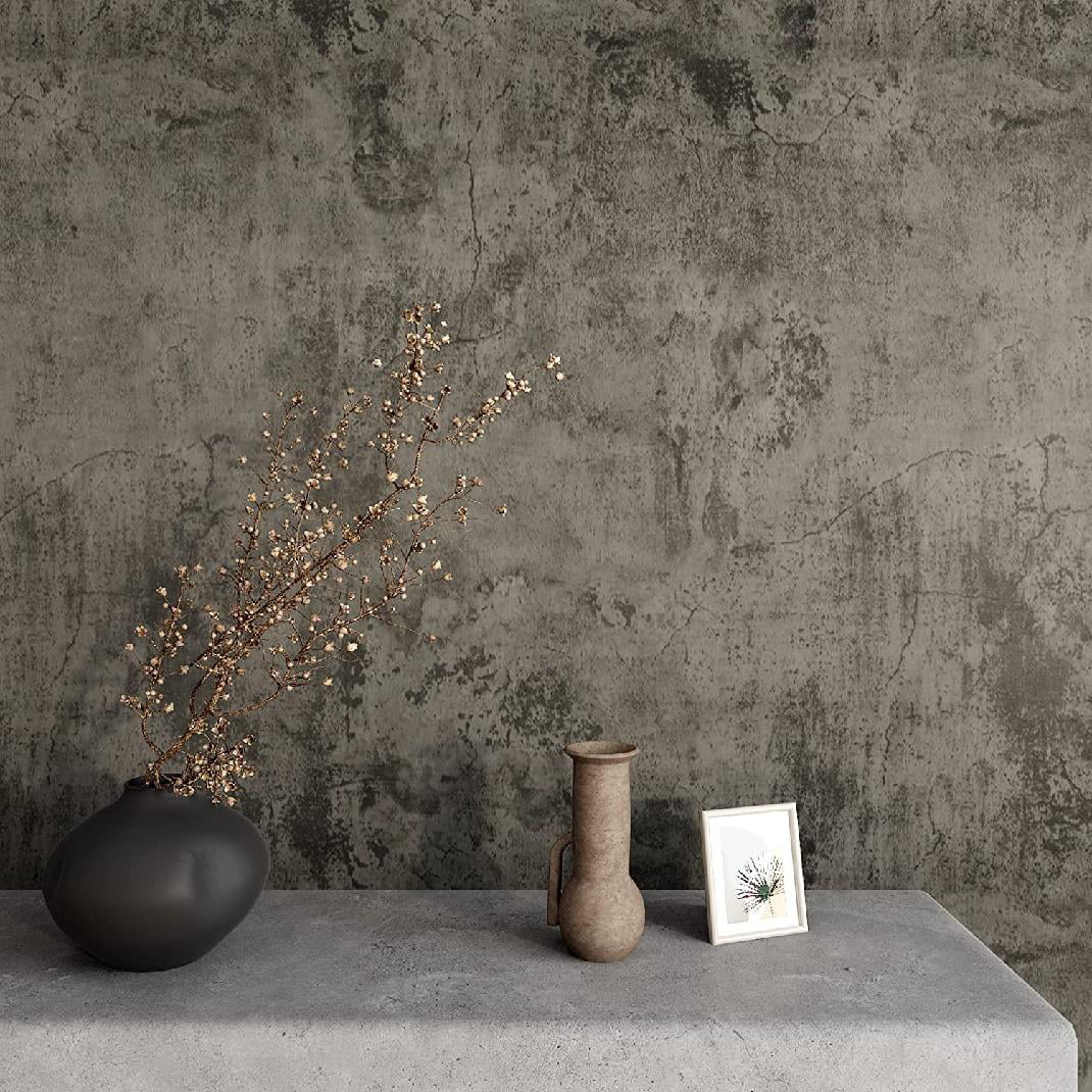 Cracked Concrete Wallpaper Peel and Stick Grey Textured Wallpaper Cement  Contact Paper Self Adhesive Waterproof Thick Concrete Wall Paper Roll for  Bedroom Countertops Fireplace 