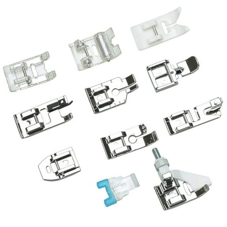 

VerPetridure Invisible Zipper Seam Presser Foot Accessories Metal 11-Piece Set Combination A Bag