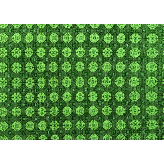 Ahgly Company Indoor Rectangle Abstract Green Modern Area Rugs, 7' x 10'