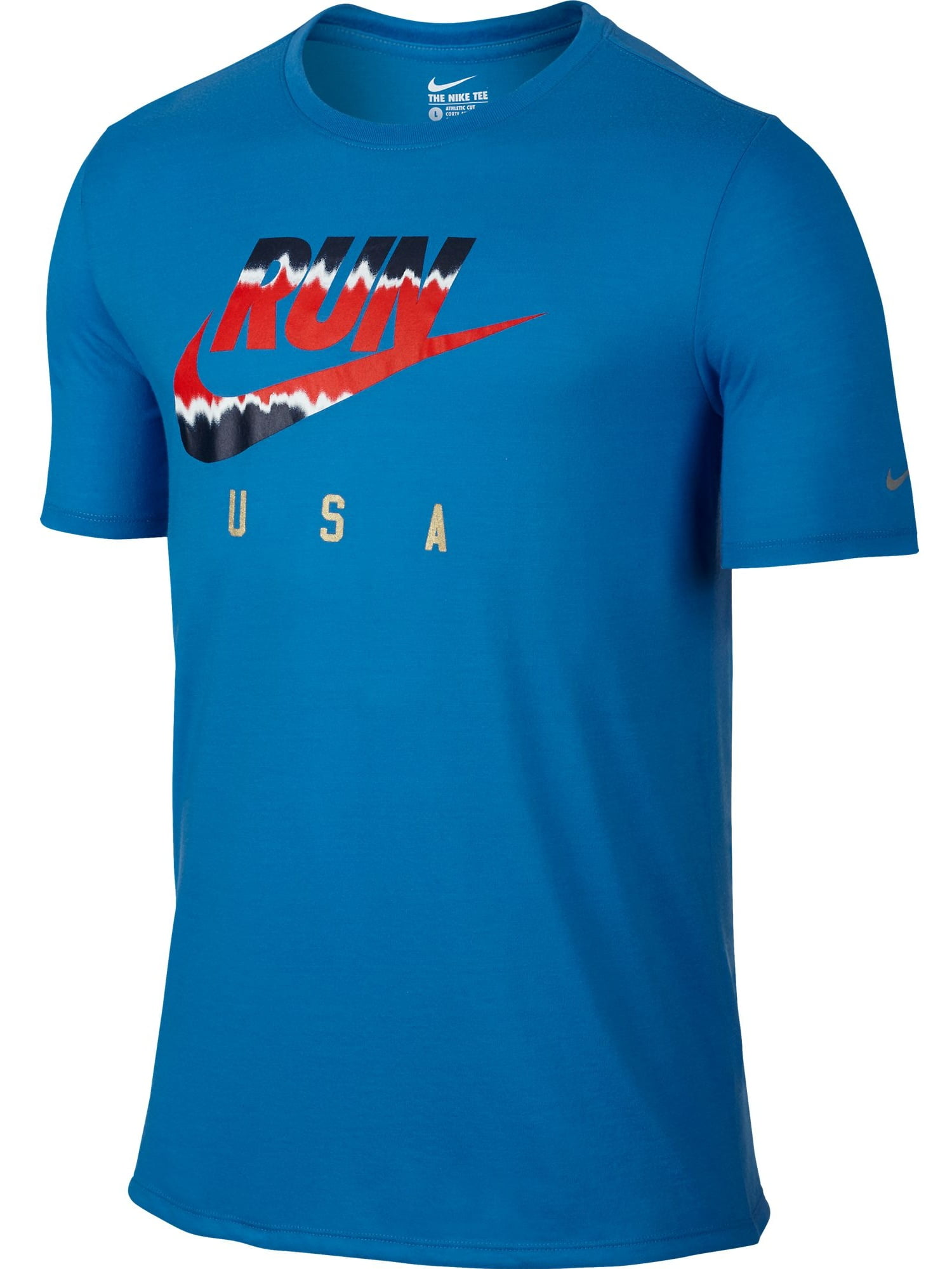 Nike Run Flag Men's T-Shirt Blue/Red 