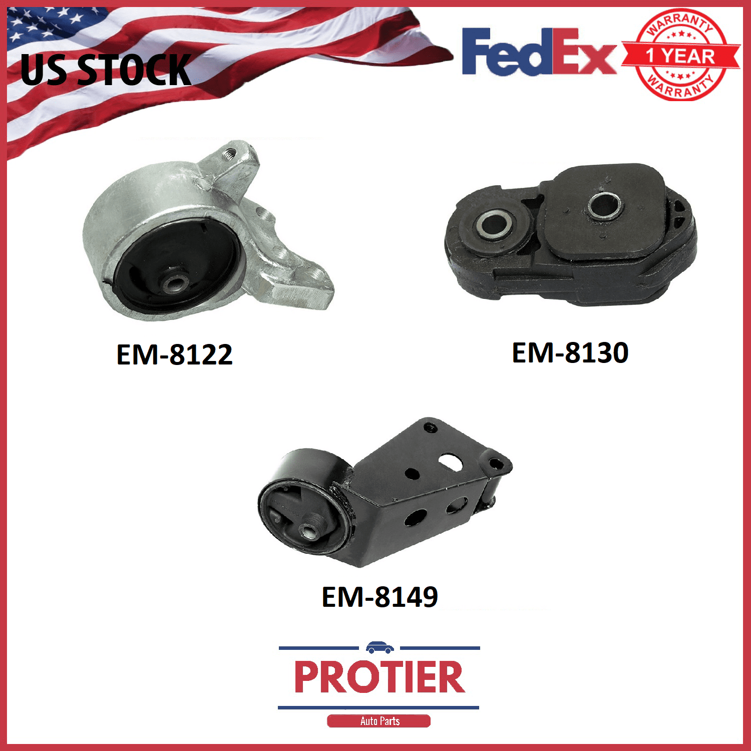 Engine & Trans Mount Set 4PCS for 93/94 Dodge Colt 1.8L Manual Transmission 