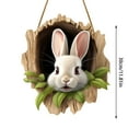 thumbnail image 3 of Leojiow Easter Bunny Rabbit Hole Door Sign Rustic Wooden Easter Decor For Festive Home & Party Entrance 8 One Size Easter Decorations, 3 of 5