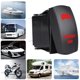 thumbnail image 1 of Interruptor Basculante LED 12 V 24 V 5 Pines SPST ON OFF Con Luz Azul Roja Verde Para Coche Camión Barco Motocicleta RV Plástico ABS Negro 29 G, 1 of 7