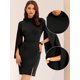 thumbnail image 3 of Vestido de Tubo para Mujer Allegra K Mini Vestido Ajustado de Negocios Negro M, 3 of 6