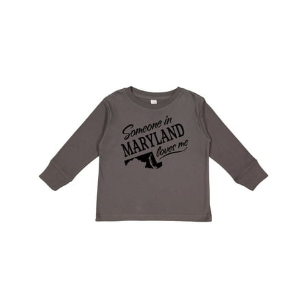 

Inktastic Someone in Maryland Loves Me Gift Toddler Boy or Toddler Girl Long Sleeve T-Shirt