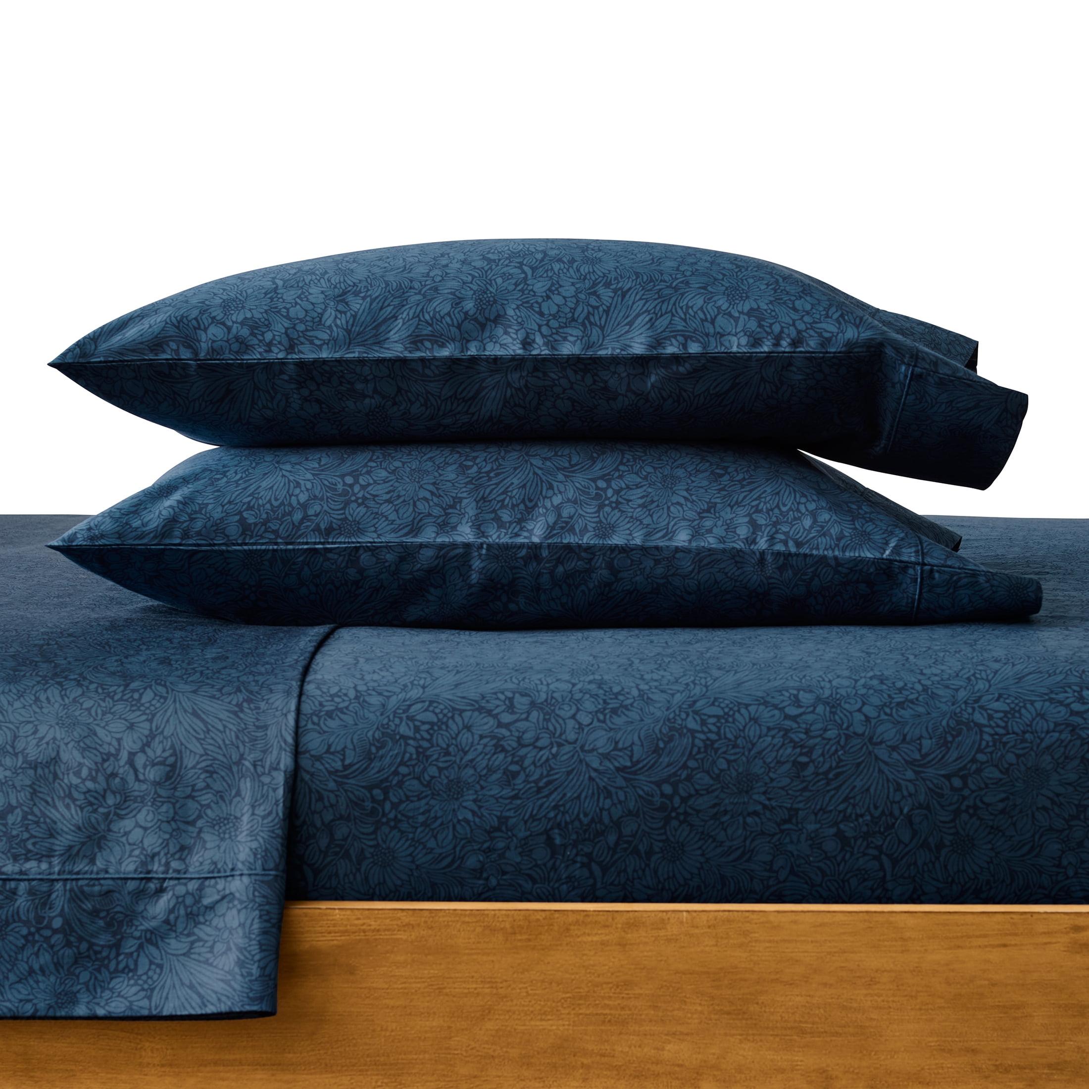 Better Homes & Gardens 4-Piece 400 Thread Count Otaki Floral Blue Cove Performance Bed Sheet Set, King