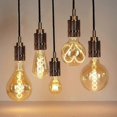 thumbnail image 5 of Classic Vintage Edison Light Bulb G95 Heart Pattern Soft LED Filament Amber Glass 4W 220/240V E27 Base, 5 of 5