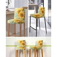 thumbnail image 5 of Sunflower Bar Stool Covers Set of 2, Yellow Spring Floral Botanical Stretch Washable Bar Chair Covers with Backs, Removable Pub Counter Height Chair Cover for Kitchen Dining Room Cafe, 5 of 7