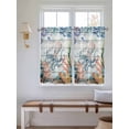 thumbnail image 2 of Octopus Coastal Bathroom Window Curtain, Summer Nautical Starfish Coral Grey Wooden Light Filtering Coffee Kitchen Curtains, Bedroom Living Room Curtains 2 Panel 84"x45", 2 of 6