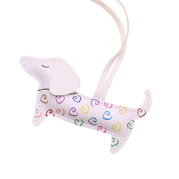 PU Leather Puppy Keychain Multiuse Dachshund Shaped Bag Charm Decorative Dog Pendant For Girls Women Gift Accessories
