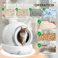 thumbnail image 4 of Homall Automatic Self-Cleaning Cat Litter Box with Plastic Pad, Smart Cat Litter Box with APP Control, White, 4 of 7