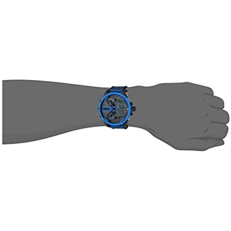 DIESEL MR. DADDY 2.0 MEN'S CHRONOGRAPH 4 TIME NYLON BLUE