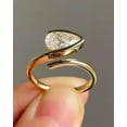 thumbnail image 2 of 2.00CT Pear Cut Simulated Diamond Solitaire Bypass Uniqe Women's Engagement Ring 14K Yellow Gold Plated 925 Silver, 2 of 3