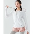 thumbnail image 3 of Upf 50+ Protection Solaire Vêtements pour Femmes Sweat à Capuche Zippé Manches Longues Pêche Course Randonnée Veste Performance Extérieure, Blanc, TG, 3 of 5