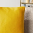thumbnail image 3 of PAVILIA Mustard Yellow Throw Pillow Covers 18x18 Set of 2, Decorative Pillow Cases for Bed Sofa Couch, Boho Aesthetic Accent Decor Cushion Bedroom Living Room, Velvet Square Euro Sham Covers, Yellow, 3 of 7