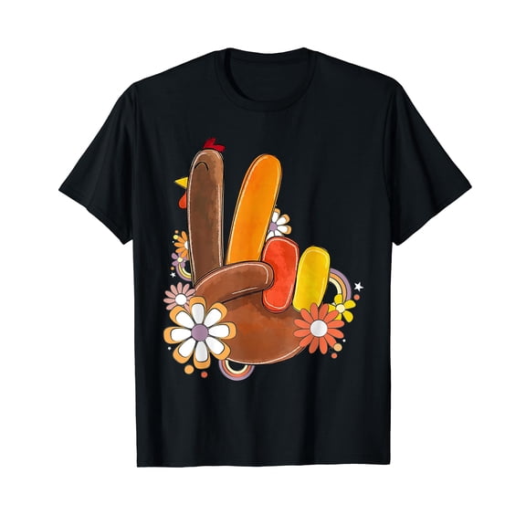 Music Note Fall Leaves Thanksgiving Day Autumn Musician Black T-Shirt
