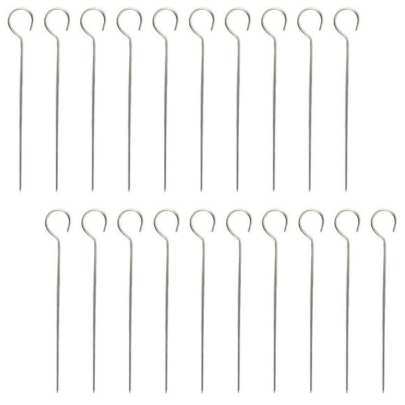 Luxshiny 20Ud Metal Skewer De Inoxidable Para Barbacoa Resistente Y Reutilizable Color