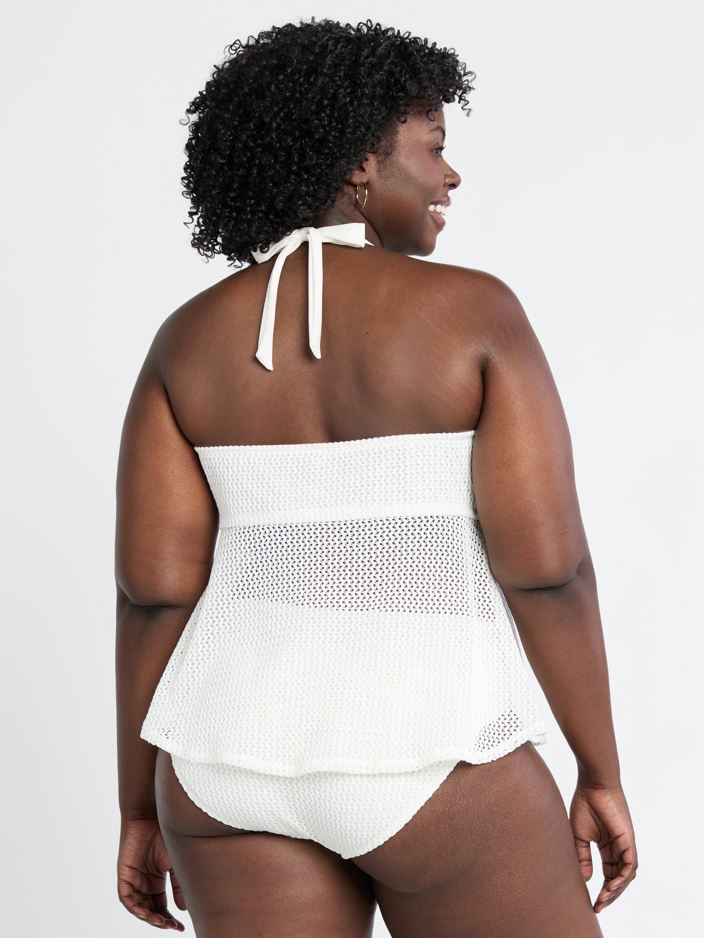 Time and Tru Women's Crochet Tankini Swim Top, Sizes XS-3X
