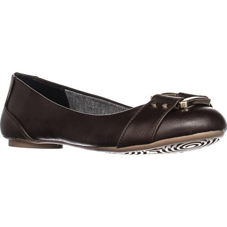 ladies dark brown flat shoes