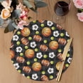 thumbnail image 3 of Brown Basketball Football Round 13 Inch Placemats Set of 4, Checkered Ball Watercolor HeatResistant Non Slip Place Mats for Dining Table, Wipeable Braided Kitchen Table Mats for Housewarming, 3 of 9