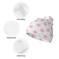 thumbnail image 3 of Pofeuu Animal Pink Color Paw Print Beanie Hat for Men Women Knit Winter Hat Warm Cuffed Skull Beanie Slouchy Soft Unisex, 3 of 6