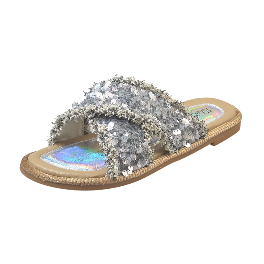 ladies glitter slippers