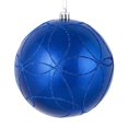 thumbnail image 1 of Vickerman N182602D 6 in. Blue Candy Ball Ornament with Circle Glitter Pattern  3 per Bag, 1 of 1