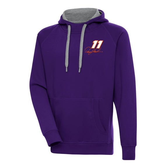 Men's Antigua Purple Denny Hamlin Victory Pullover Hoodie