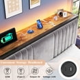 thumbnail image 4 of King Size Bed Frame with 5 Storage Drawers, LED Lights & Charging Station ,Quiet,Sturdy,and Easy to Assemble,Grey, 4 of 9