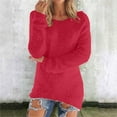 thumbnail image 2 of Mohiass Women's Fashionable Long Sleeve Pullovers Loose Fluffy Fuzzy Jumper Sweater Red XXL, 2 of 7