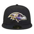 thumbnail image 2 of Men's New Era Black Baltimore Ravens  Main Patch 59FIFTY Fitted Hat, 2 of 6