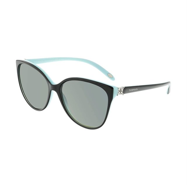 Gafas de Sol Tiffany & Co. TF4089B-8055T3 Lentes Polarizadas Negro Turquesa Ojo de Gato Gris