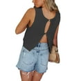 thumbnail image 3 of Liacowi Women Sleeveless Tank Vest Crew Neck Hollow Out Knit Cami Top Summer Vest Top Clubwear, 3 of 7