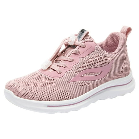 QYZEU Running Shoes Womens Shoes Womens Slip on Women Casual Shoes Spring and Autumn New Women s Shoes Running Shoes Breathable Soft Sole Sports Shoes Pink 42