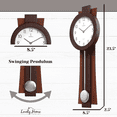 thumbnail image 2 of Pendulum Wall Clock Battery Operated - Quartz Wood Pendulum Clock - Silent, Modern Wooden Design, Decorative Wall Clock Pendulum for Living Room, Office, Kitchen & Home Dcor Gift, 2 of 8
