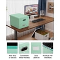 thumbnail image 3 of Caja organizadora de archivos Oterri Letter Legal, portátil, verde menta, 3 of 6