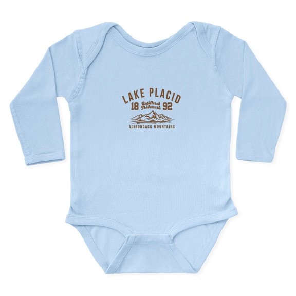 CafePress - Vintage Lake Placid Body Suit - Long Sleeve Cotton Baby Bodysuit