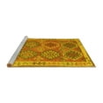 thumbnail image 2 of Ahgly Company Machine Washable Indoor Round Oriental Yellow Traditional Area Rugs, 8' Round, 2 of 4