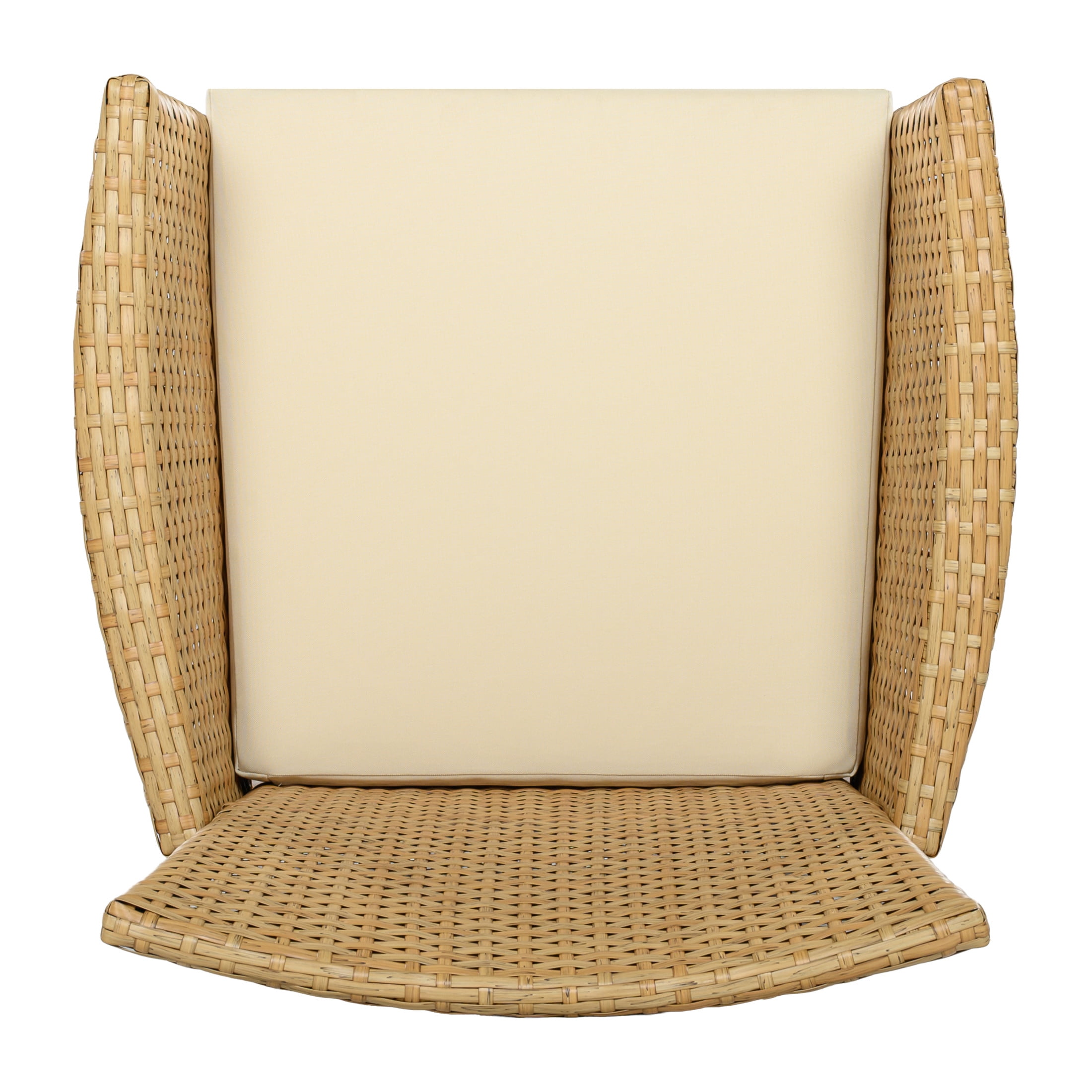 Christopher Knight Home Outdoor Wicker Patio Dining Chairs with Cushions, Natural, Set of 2
