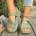 thumbnail image 2 of Platform Walking Dress Sandals Womens Trendy Summer Beach Open Toe Ankle Strap Chunky Footbed Dressy Sandals, 2 of 8