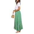 thumbnail image 3 of Caoirhny Women Summer Bohemian Skirt Ruffled Hem Geometric Print Elastic High Waist A-Line Skirt for Beaches Club Streetwear, 3 of 9