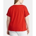 thumbnail image 3 of Lauren Ralph Lauren Womens Plus Lace Trim V-Neck T-Shirt, 3 of 3