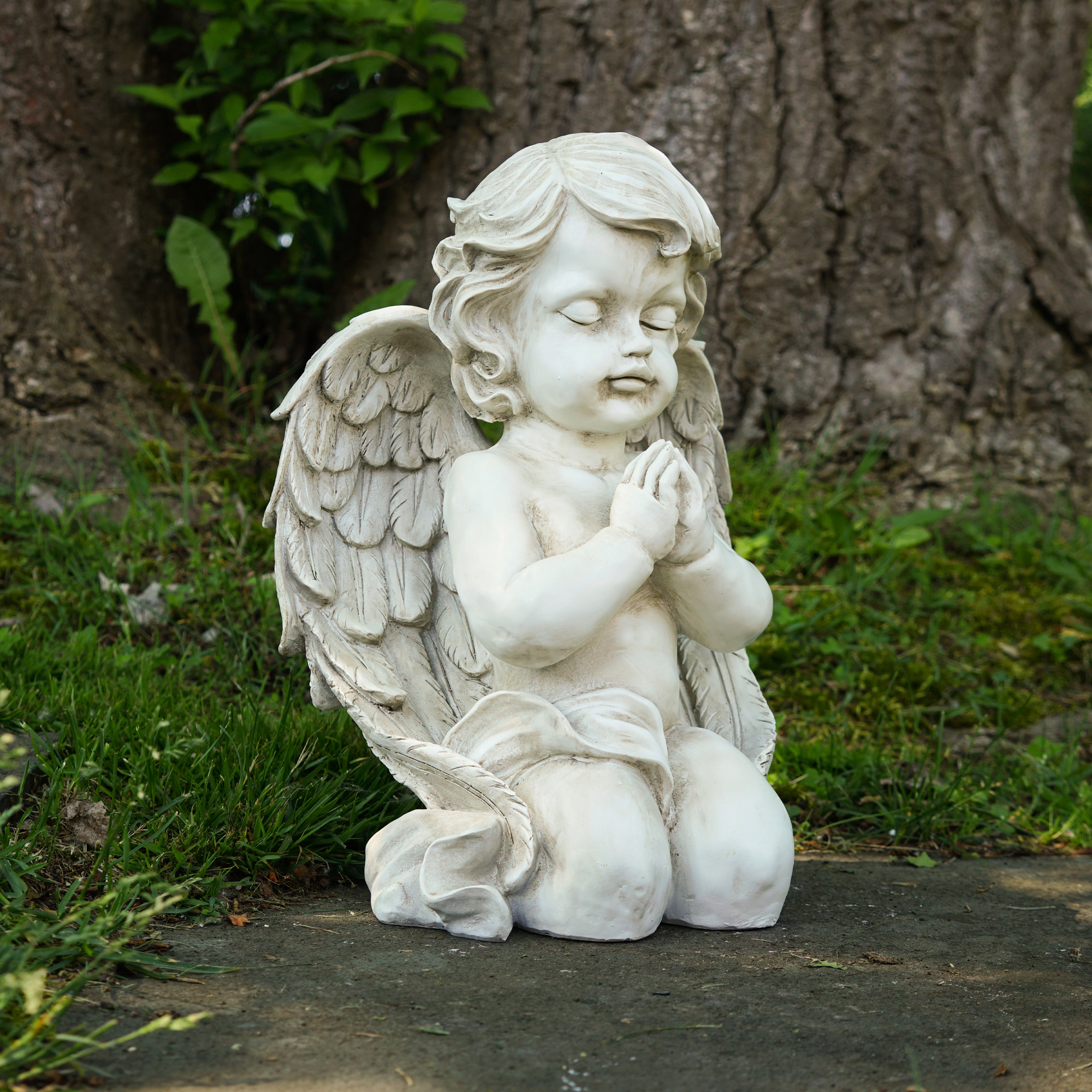 Northlight 13.5" Kneeling Praying Cherub Angel Religious Outdoor Patio Garden Statue - Gray - image 2 of 5
