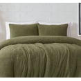 thumbnail image 3 of Brooklyn Loom Marshmallow Plush 100% Microfiber Polyester Olive Green 3-Piece Full/Queen Comforter Set, Solid Casual themed, Adult Bedding, OEKO-TEX Certified, 3 of 8
