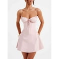 thumbnail image 3 of Elippeo Women Summer Mini Cami Dress Solid Color Sleeveless Tie Up Above Knee Party Dress, 3 of 8