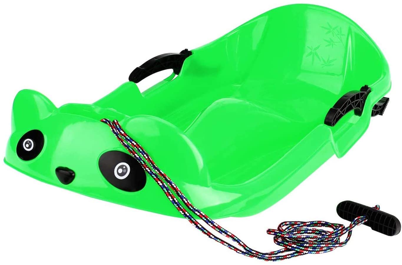 Plastic Snow Sled Downhill Toboggan Sled Slide Boat with Pull Rope for