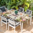 thumbnail image 2 of Happy Easter Table Cloths for 3 Foot Rectangle Tables, Bunny Eggs Spring Flowers Butterfly Wooden Grain Patio Waterproof Elastic Fitted Tablecloths, Washable Rectangular Table Cover for Camping, 2 of 8