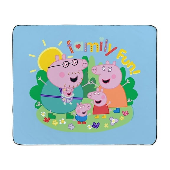 CafePress - Peppa Pig: Family Fun! - 50" x 60" Water-Resistant Outdoor Picnic Blanket