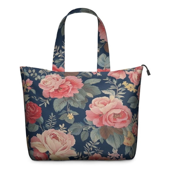 Pioneer Flower Floral Print Pattern Travel Tote Bags for Women Carry On,Large Weekender Bags for Women Travel,Multi Functional Duffle Bag for Work,Shopping,Sports