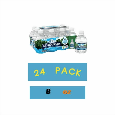 Ice Mountain 100% Natural Spring Water, 8 oz Bottles, 24-Pack – Refreshing Mini Bottles for Kids, Travel & Events